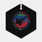 Kampfkunst - Karate-Grundwerte Ornament Aus Glas (Rückseite)