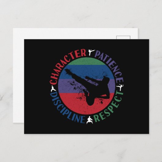 Kampfkunst - Karate-Grundwerte Postkarte (Vorne/Hinten)