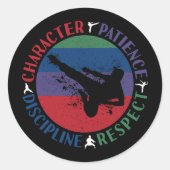 Kampfkunst - Karate-Grundwerte Runder Aufkleber (Vorderseite)