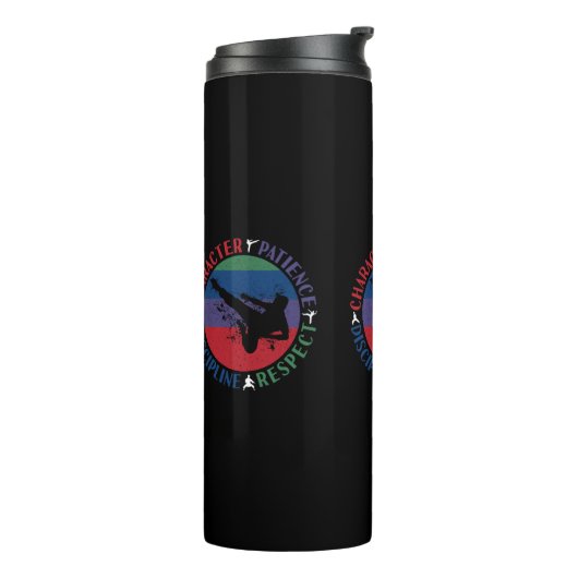 Kampfkunst - Karate-Grundwerte Thermosbecher (Nach links gedreht)