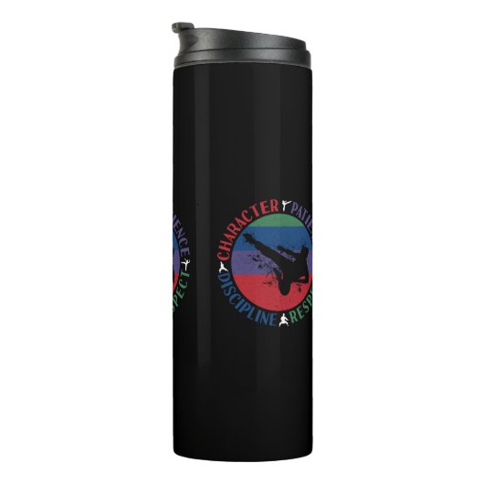 Kampfkunst - Karate-Grundwerte Thermosbecher (Nach rechts gedreht)