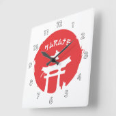 Kampfkunst Karate Quadratische Wanduhr (Winkel)