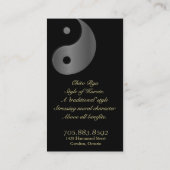 Kampfkunst-Karate-Visitenkarte Yin Yang Visitenkarte (Rückseite)