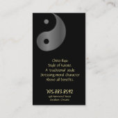 Kampfkunst-Karate-Visitenkarte Yin Yang Visitenkarte (Rückseite)