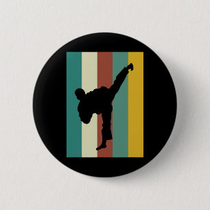 Kampfkunst Kickboxing Karate Taekwondo Retro Des Button