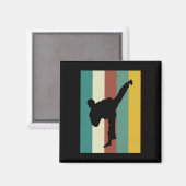 Kampfkunst Kickboxing Karate Taekwondo Retro Des Magnet (Vorderseite/Rückseite)