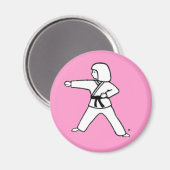 Kampfkunst Kid 2 rosa Magnet (Vorderseite/Rückseite)