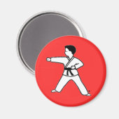 Kampfkunst Kid 3 roter Magnet (Vorderseite/Rückseite)