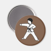 Kampfkunst Kid 8 brauner Magnet (Vorderseite/Rückseite)