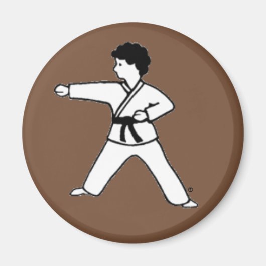 Kampfkunst Kid 8 brauner Magnet (Vorne)