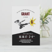 Kampfkunst Kung Fu Karate Einladung zum Geburtstag (Stehend Vorderseite)