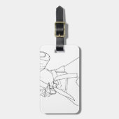 Kampfkunst-Mädchen Gepäckanhänger (Vorderseite vertikal)