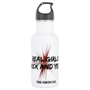 Kampfkunst-Mädchen-Tritt und Schrei Trinkflasche