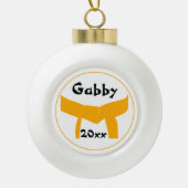 Kampfkunst Orange Belt Dated Keramik Kugel-Ornament (Vorderseite)