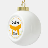 Kampfkunst Orange Belt Dated Keramik Kugel-Ornament (Rechts)