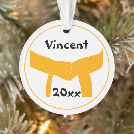Kampfkunst Orange Belt Dated Ornament (Baum)
