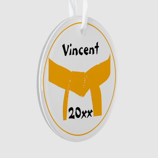 Kampfkunst Orange Belt Dated Ornament (Vorderseite)