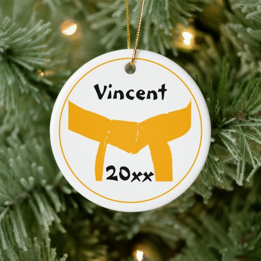 Kampfkunst Orange Belt Keramik Ornament (Baum)