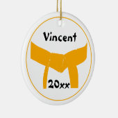 Kampfkunst Orange Belt Keramik Ornament (Rechts)