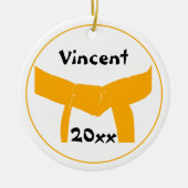Kampfkunst Orange Belt Keramik Ornament (Vorne)