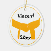 Kampfkunst Orange Belt Keramik Ornament (Links)