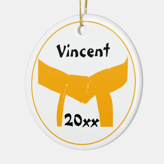 Kampfkunst Orange Belt Keramik Ornament (Links)