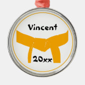 Kampfkunst Orange Belt Ornament Aus Metall (Vorne)