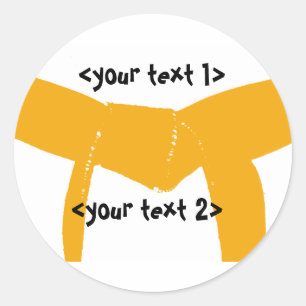 Kampfkunst Orange Belt Runder Aufkleber