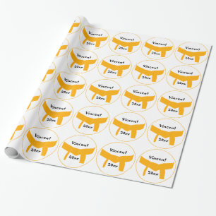 Kampfkunst-Orangen-Gurt Geschenkpapier
