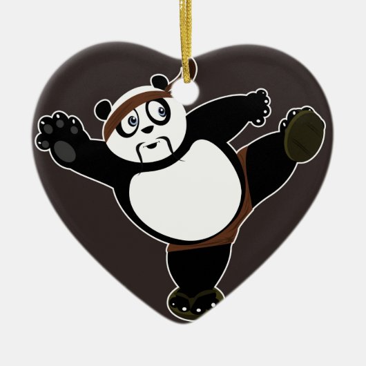 Kampfkunst Panda 2 - braun Keramik Ornament (Vorne)