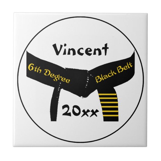 Kampfkunst Sechster Grad Black Belt Tile Fliese (Vorderseite)
