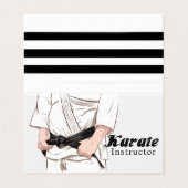 Kampfkunst Sensei Black Belt Visitenkarten (Außenseite Aufgefaltet)