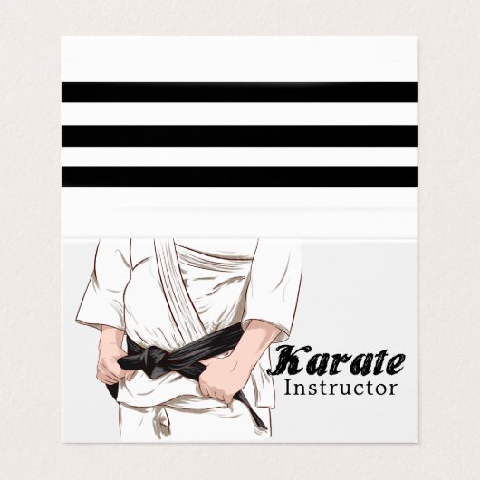 Kampfkunst Sensei Black Belt Visitenkarten (Außenseite Aufgefaltet)