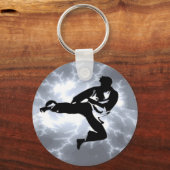 Kampfkunst Silberner Blitz Schlüsselanhänger (Vorderseite)