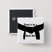 Kampfkunst stolz auf die schwarze Gürtelknopf Button (Vorne & Hinten)