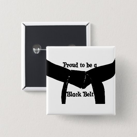 Kampfkunst stolz auf die schwarze Gürtelknopf Button (Vorne & Hinten)