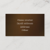 Kampfkunst-Trainer-Brown-Visitenkarte Visitenkarte (Rückseite)