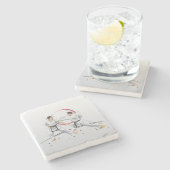 Kampfkunst und Kampfkunst Steinuntersetzer (Seitenansicht)