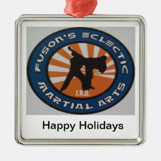 Kampfkunst-Weihnachtsfeiertag Ornamnet Silbernes Ornament