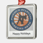 Kampfkunst-Weihnachtsfeiertag Ornamnet Silbernes Ornament (Links)