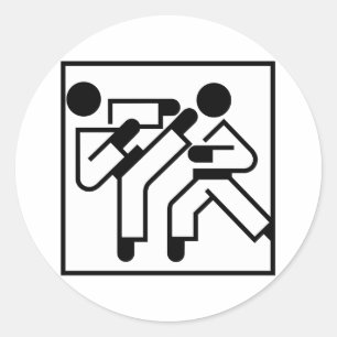 Kampfkunst-Zahlen Runder Aufkleber