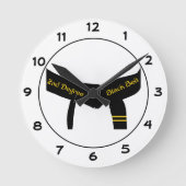 Kampfkunst Zweite Stufe Schwarzer Gürtel Runde Wanduhr (Vorderseite)