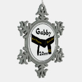 Kampfkunst Zweite Stufe Schwarzer Gürtel Schneeflocken Zinn-Ornament (Links)