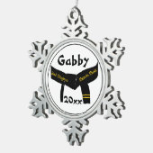 Kampfkunst Zweite Stufe Schwarzer Gürtel Schneeflocken Zinn-Ornament (Rechts)