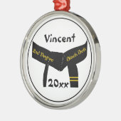 Kampfkunst zweiter Grad Black Gelt Rank Ornament Aus Metall (Links)