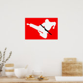 Kampfkünste-Silhouetten Poster (Küche)