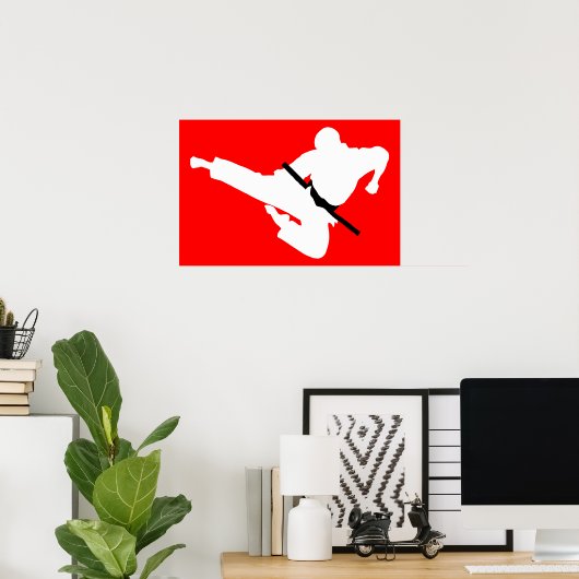 Kampfkünste-Silhouetten Poster (Heimbüro)
