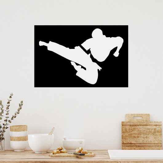 Kampfkünste-Silhouetten Poster (Küche)