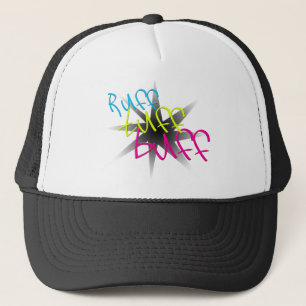 Kampfläufer-Tuff-Büffelleder, Neonexplosion Truckerkappe