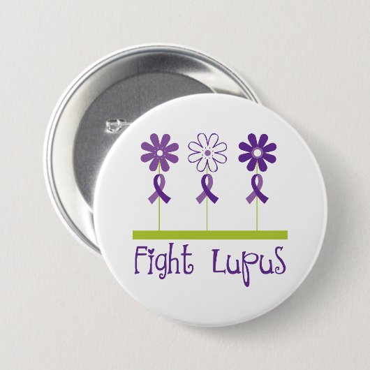 Kampflupus-lila Blumen-Band Button (Vorne & Hinten)